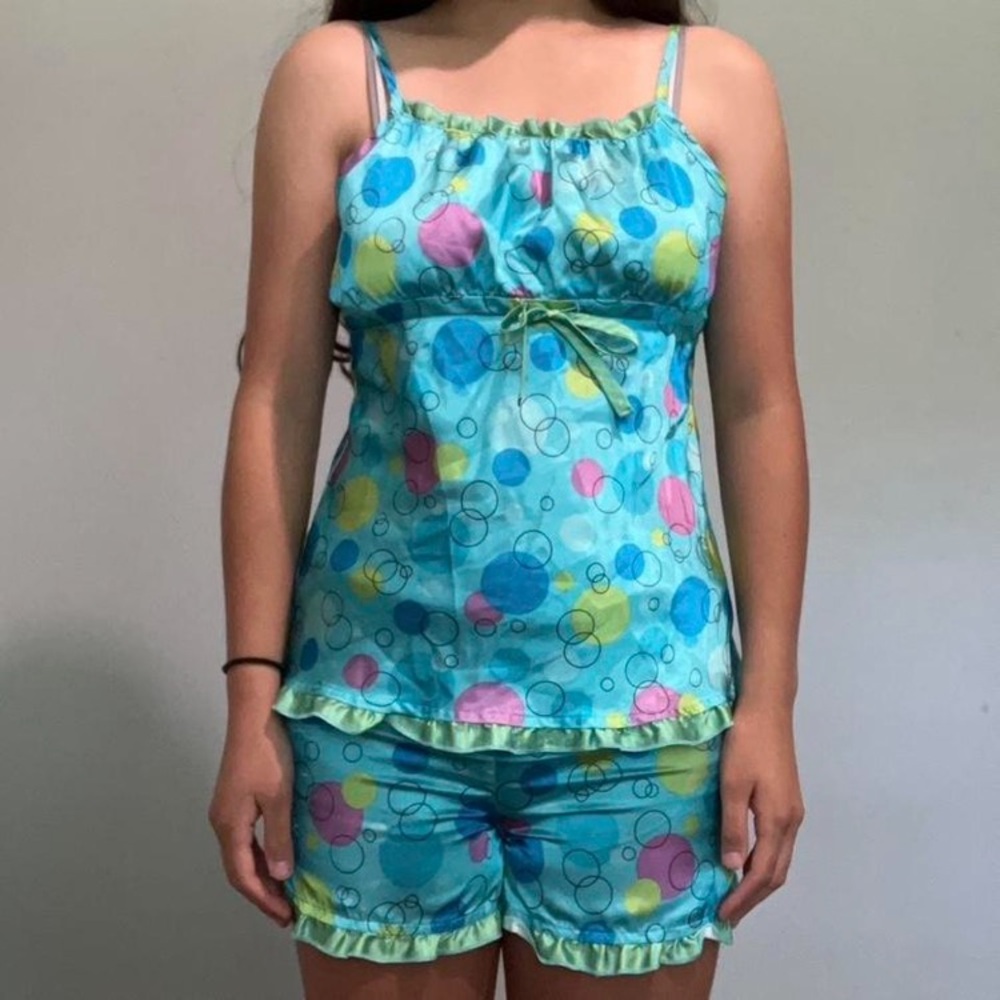 Limited too Cute Blue multi-color polka dot sleep set Y2K Size: 14 girls